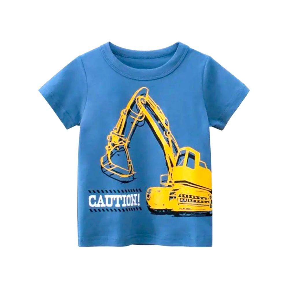 Boys Short Sleeve Excavator Shirt - Size 7/8